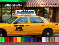 CUSTOM TEXT Taxi Cab Decal Set